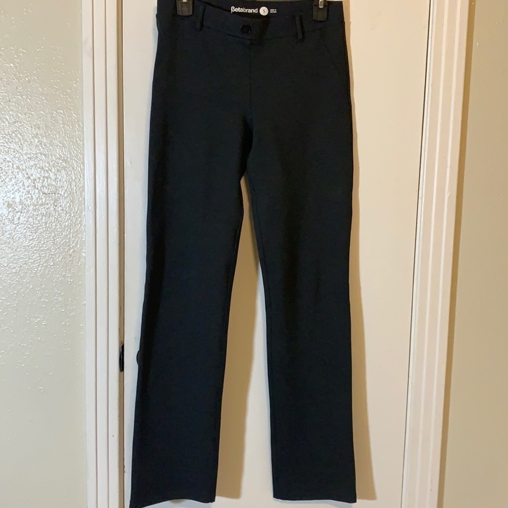BetaBrand Straight Leg Black Dress Yoga Pants, S